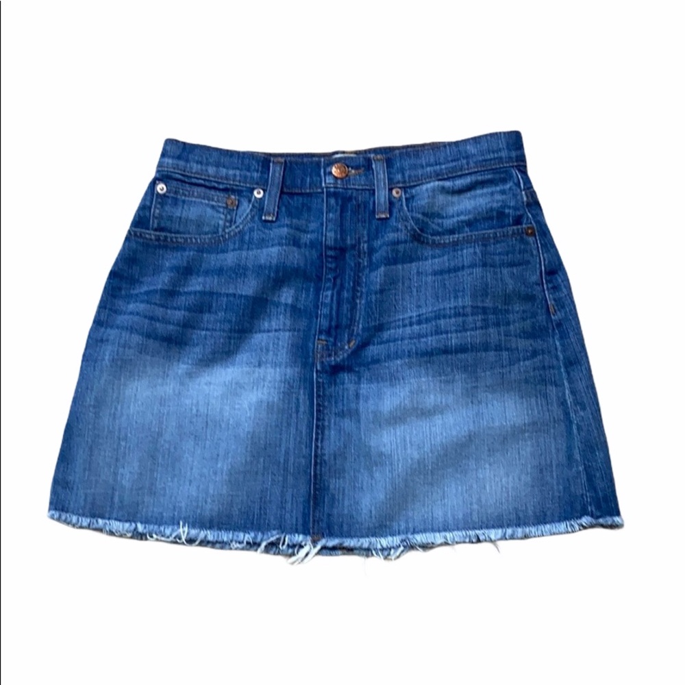 Madewell Raw Hem Denim Mini Skirt 27